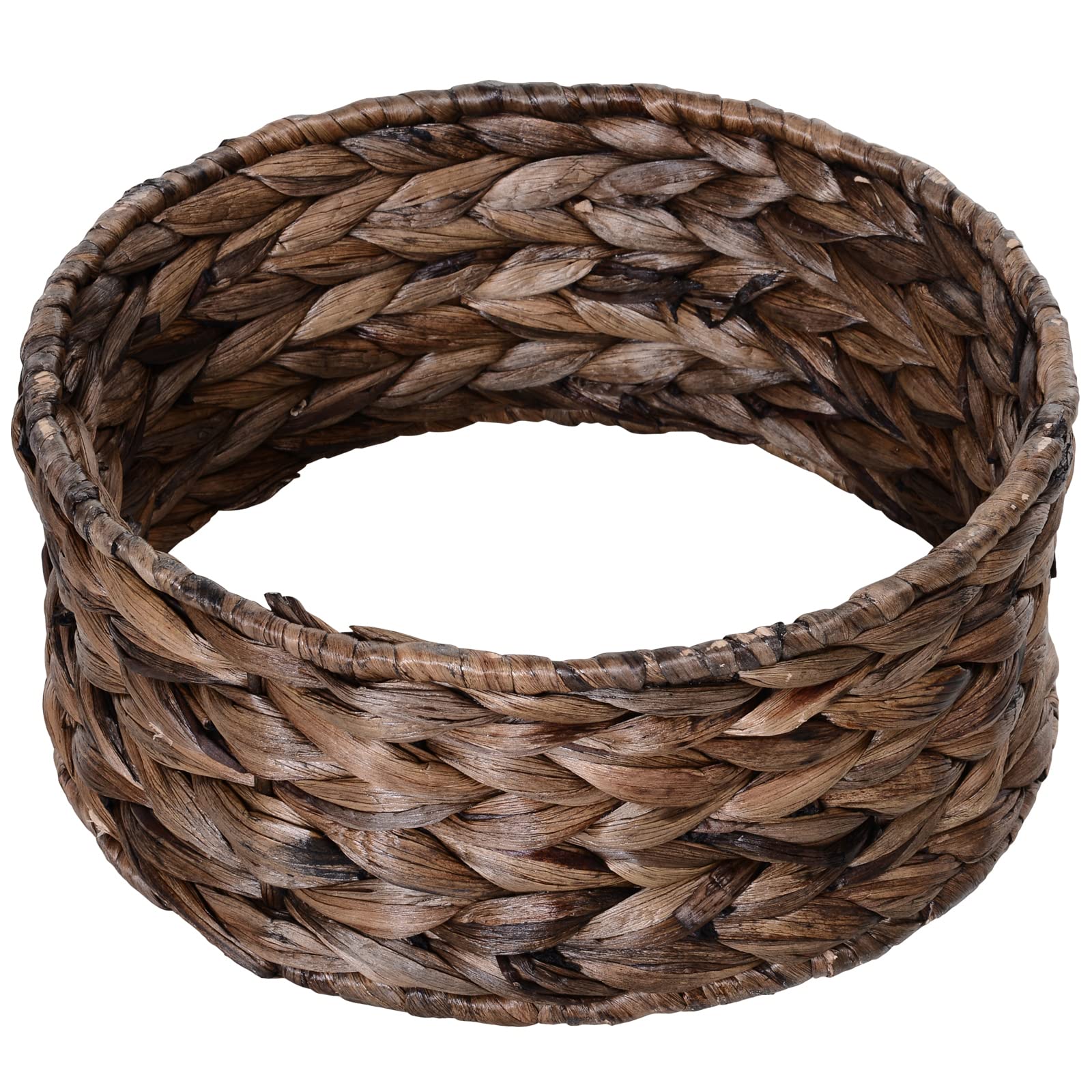 PawHut cesto per gatti in rattan rifugio per gatti grotta per gatti con cuscino letto per animali domestici in giacinto d'acqua per soggiorno marrone scuro 50 x 42 x 60 cm