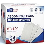 GauzeCare Sterile Abdominal- ABD Combine Pads| 24-Pack, 8x10 Inches| Extra Absorbent & Thick, Individually Wrapped Wound Dressing, First Aid Pads| Surgical-Grade, Nonstick- for Heavy Leakage, Post Op