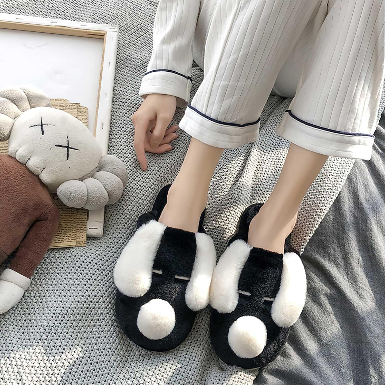 baobeijiadao Women's Cute Animal Slippers - Soft Warm Winter Indoor House Slippers With Memory Foam For Halloween, Bedroom & Living Room - Image 2