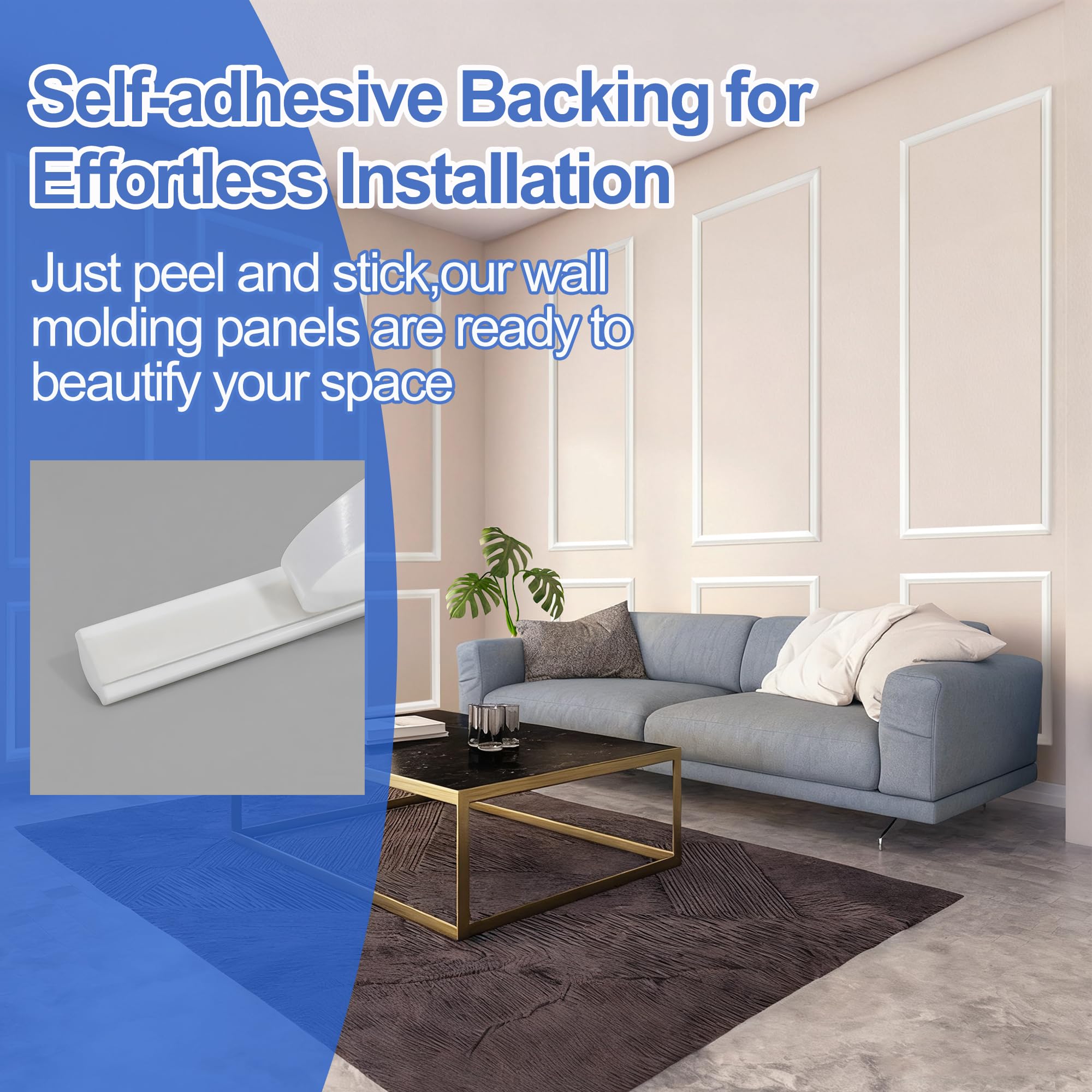 Snapklik.com : Peel And Stick Wall Molding Kit,30PCS Pre-Cut Door ...