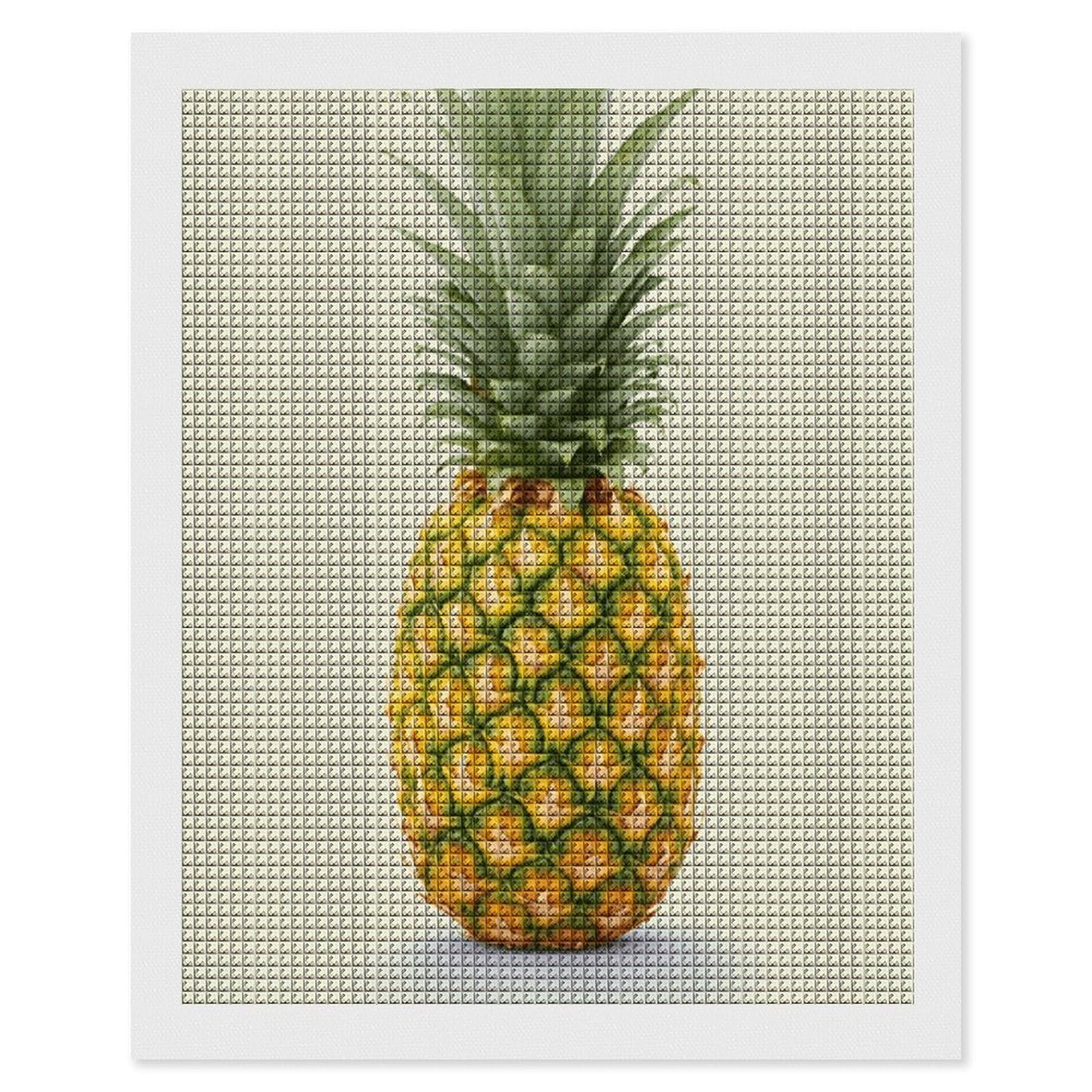 FodPand Fresh Pineapple Diamond Painting Kit for Beginner Fun 5D DIY Crafts for Adults Diamond Art Kits Square Diamond Art Canvas Painting Gem Art Crafts for Home Wall Decor 16"x20"