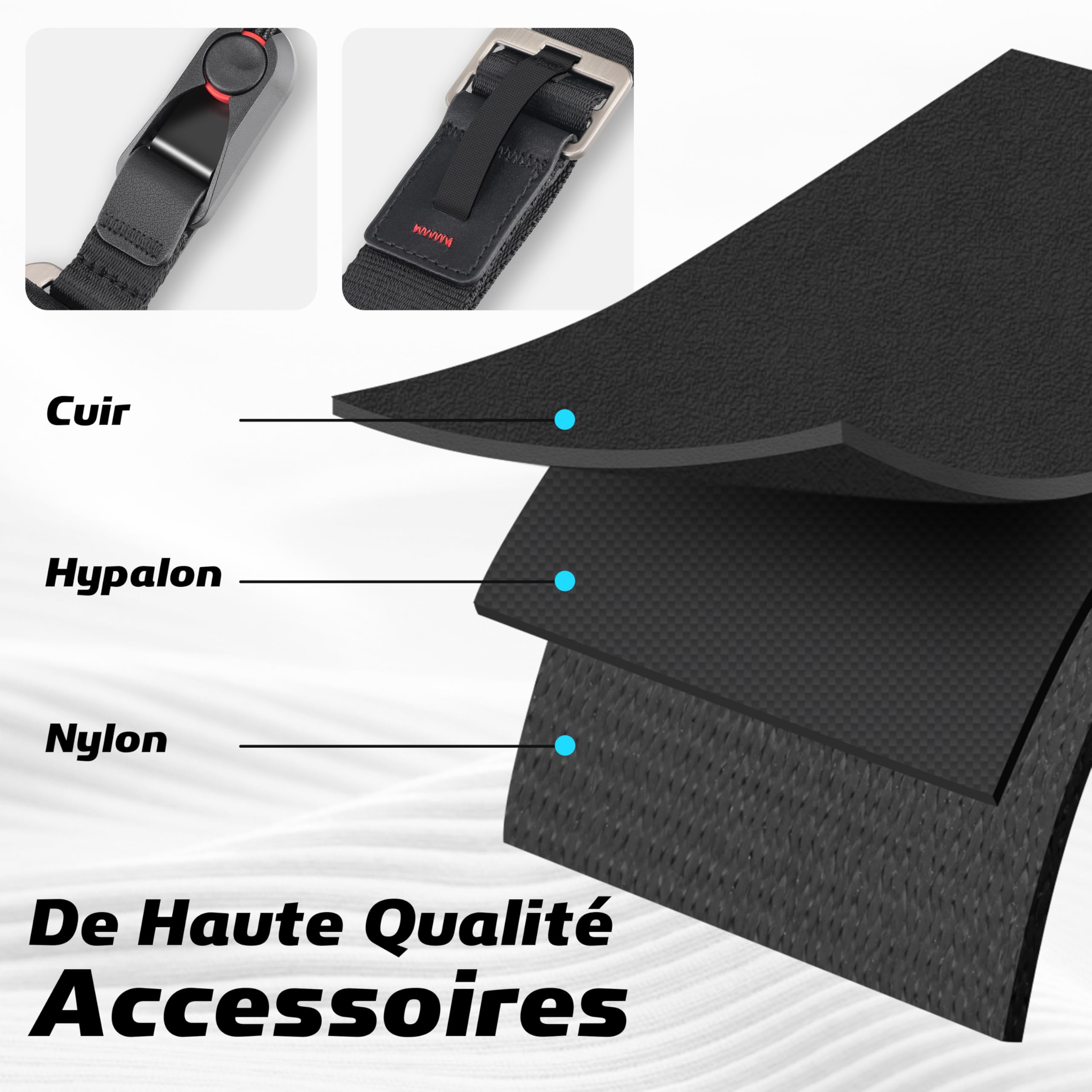 Sunya Sangle pour Appareil Photo équipée d'une boucle de libération rapide. Sangle en Corde Nylon Compatible avec Appareils Photo DSLR ou Mirrorless,avec une capacité de charge de 90KG