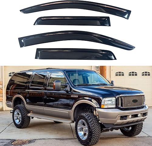 Miniatura 109 de IG - Visera para ventana de automóvil, protector contra la lluvia, el sol y el viento, con cinta adhesiva, deflector extraduradero para ventana