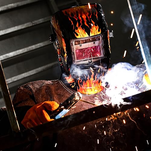 Miniatura 8 de DEKORPO Casco de soldadura oscurecimiento automático casco de soldadura con oscurecimiento automático de color real (calavera llameante)