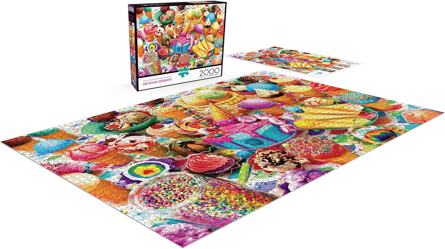 Buffalo Games - Delicious Deserts - 2000 Piece Jigsaw Puzzle, White
