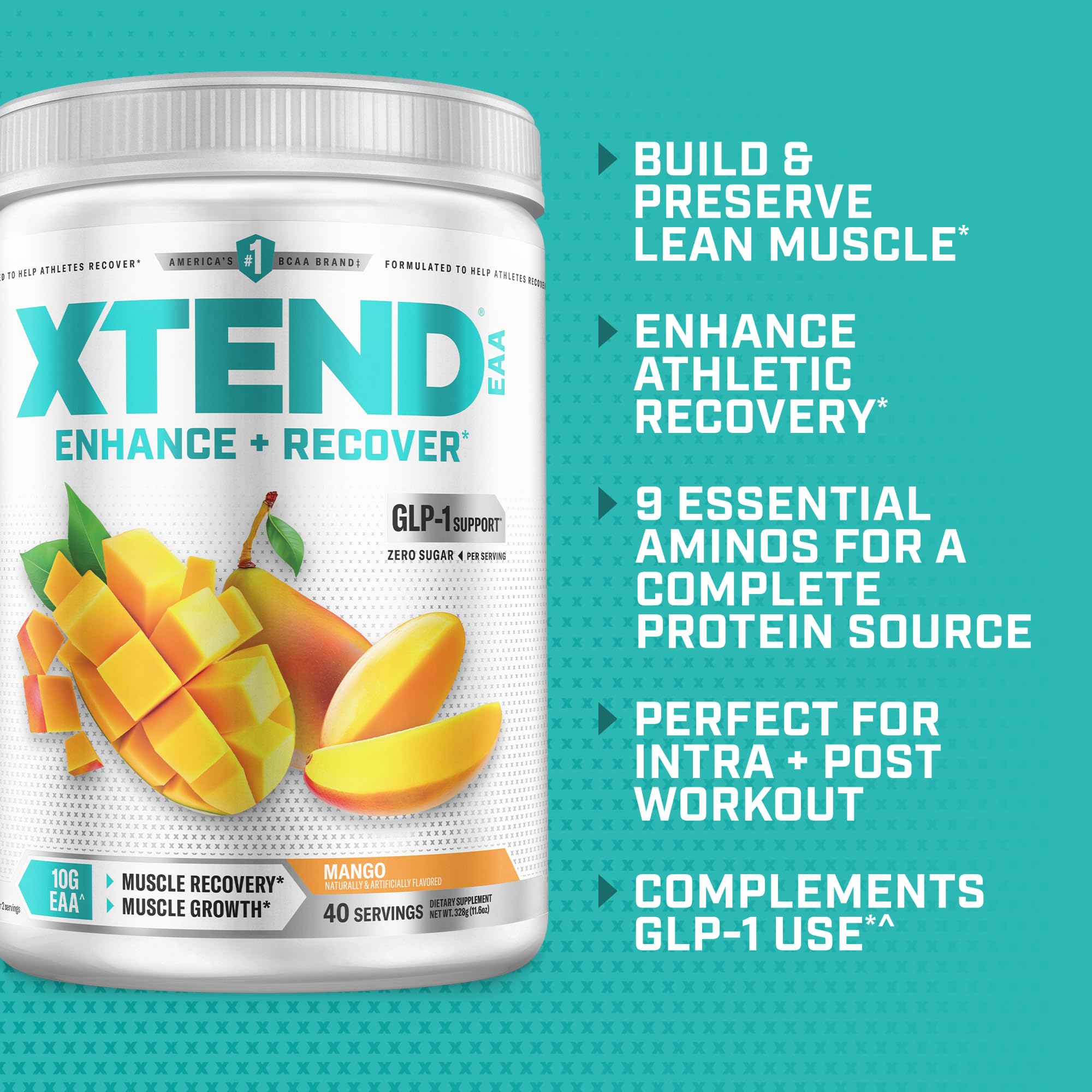 Xtend EAA + BCAA Powder with 10g EAAs, Mango, 40 Servings — Amazon image 4