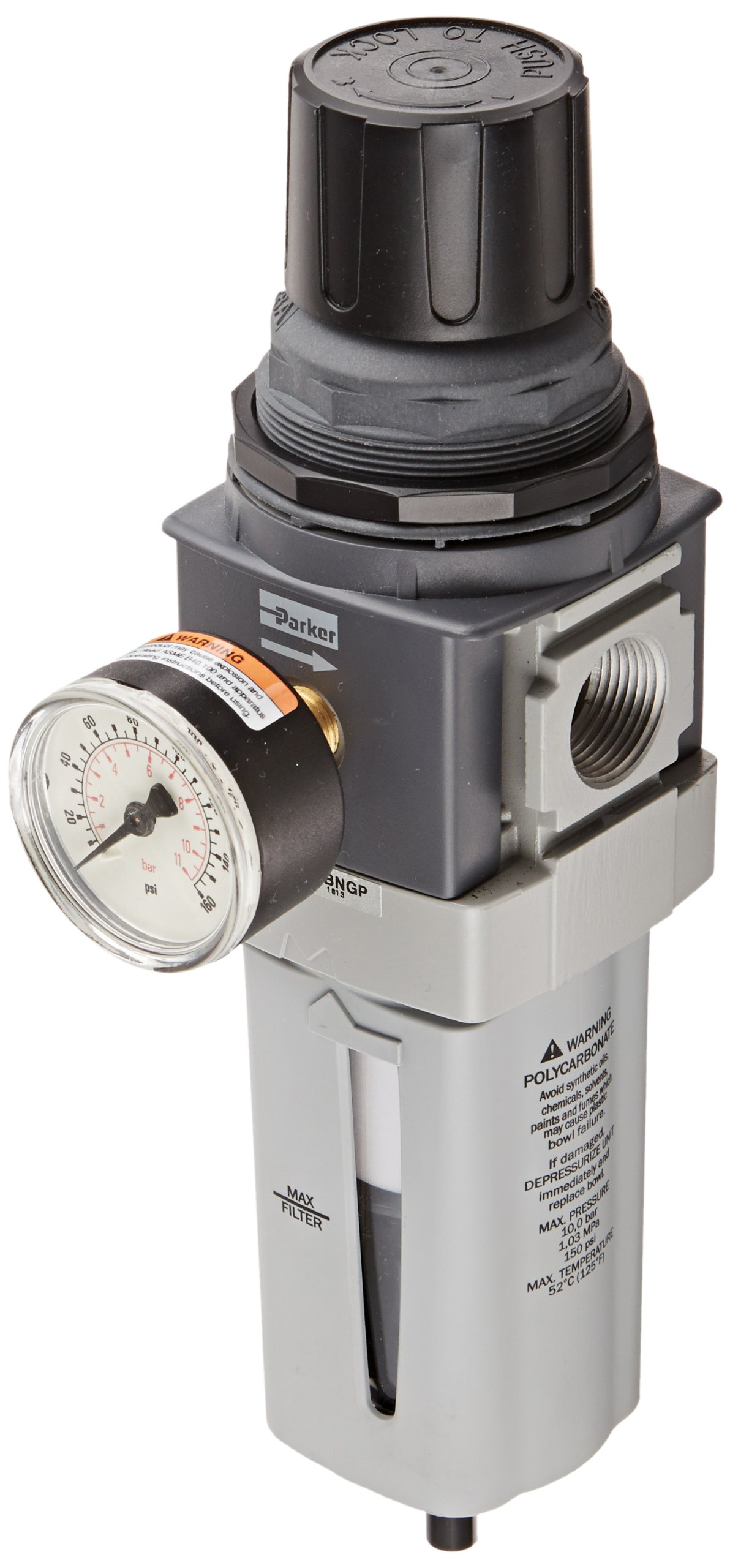 Parker P33EA96EGABNGP One Piece Filter/Regulator, 3/4
