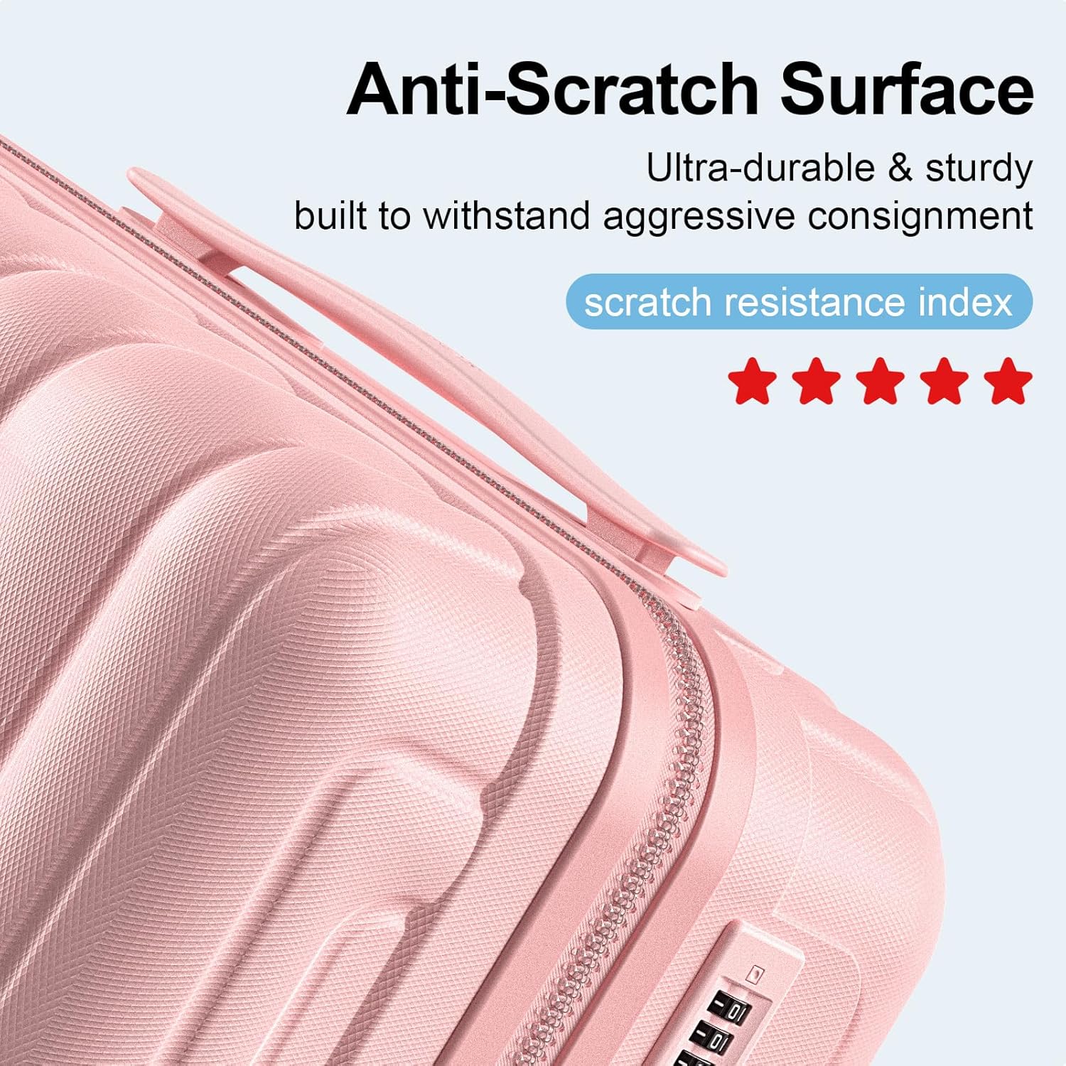 MGB Carry On Luggage 22x14x9 Airline Approved, Hardside Carry-on Luggage with Spinner Wheels & TSA Lock, Scratch-Resistant PC Lightweight Suitcase for Travel with Adjustable Telescopic Handle