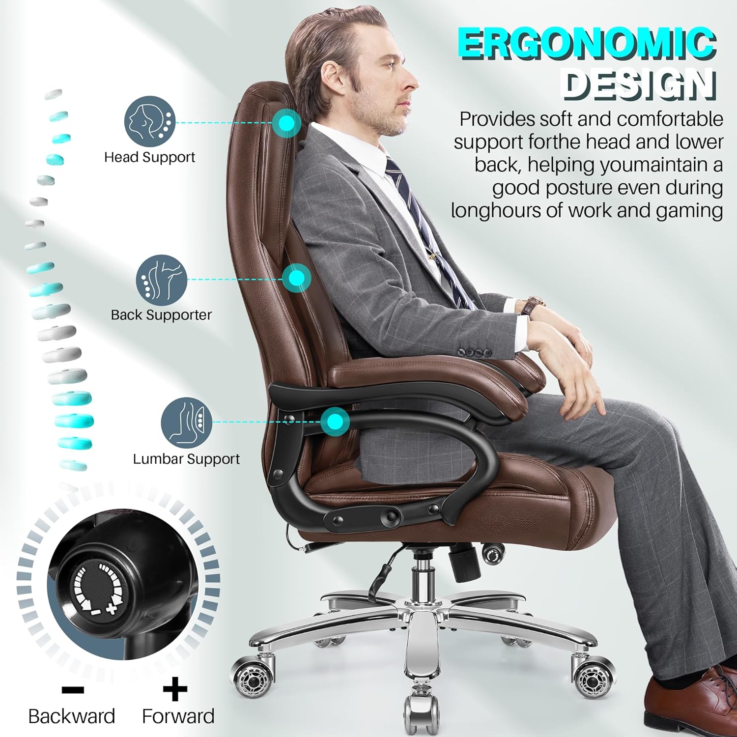 Assembly step: Attaching backrest and armrests to the seat