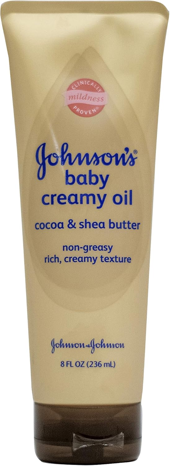 Johnson's Baby Creamy Oil, Cocoa and Shea Butter, 8 Ounce