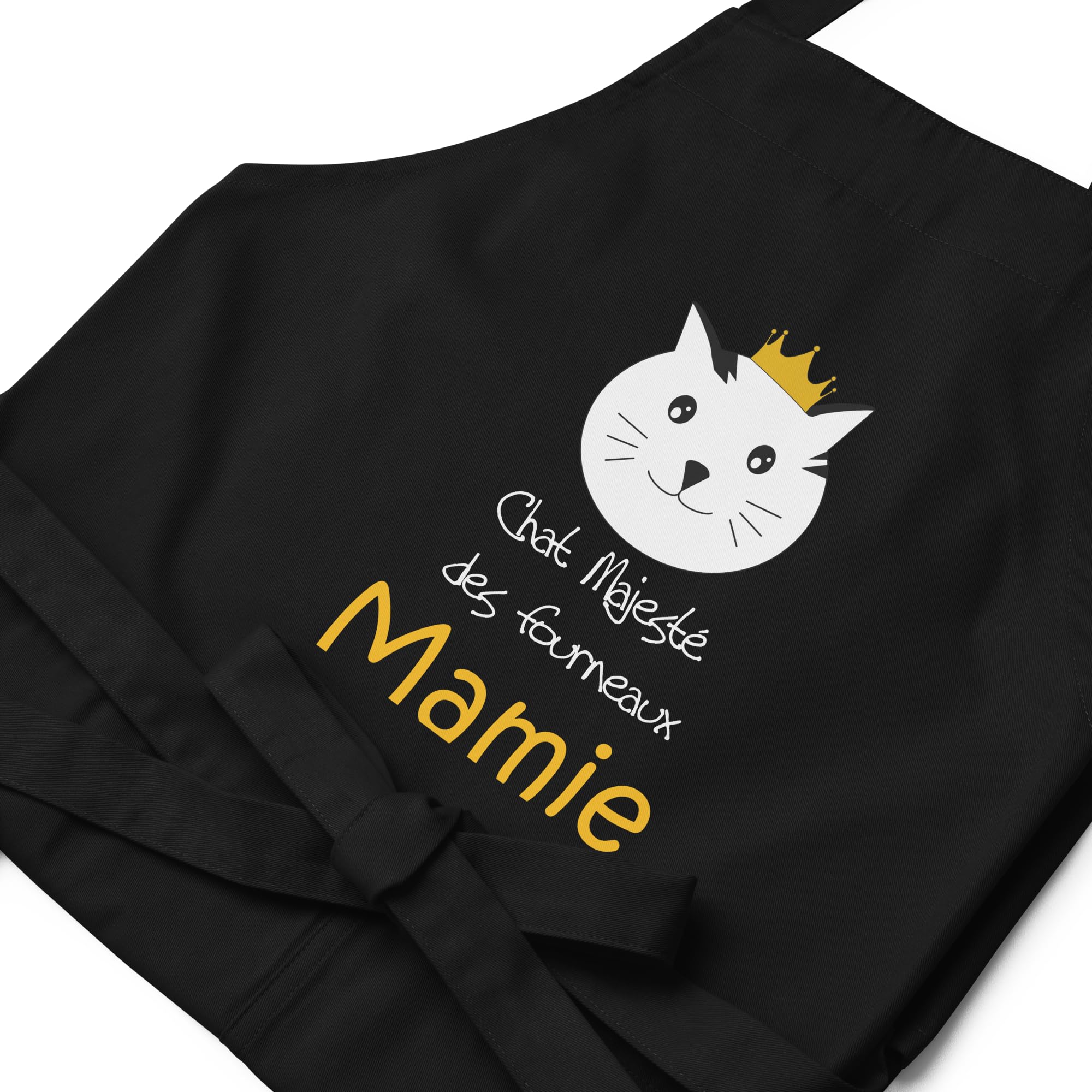 Tablier de Cuisine Femme - Tablier Personnalisé, Cadeau Femme Original, Cadeau Anniversaire Maman et Mamie Motif Chat Prenom Idée Cadeau Noel Fête - Cadeau Personnalisé