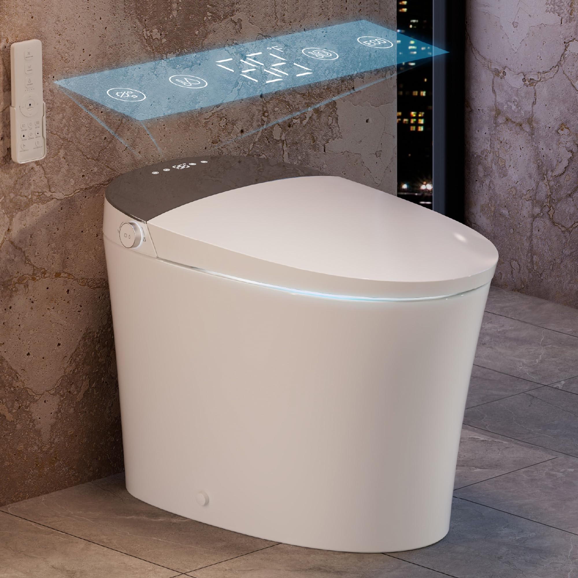 CANEST FC-001P Bidet Toilet, 17 inch Chair Height, 1000g MaP Flush, Heated Seat