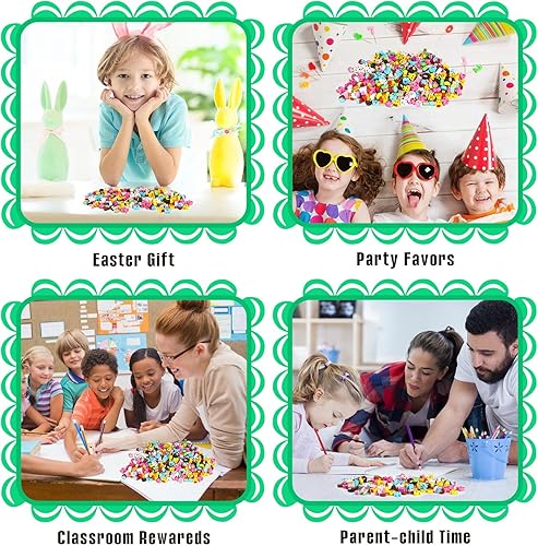 Miniatura 5 de Mini borradores de Pascua para niños, 240 unidades de borradores de huevo de Pascua, conejo, conejo, vacaciones, 12 estilos, lindos borradores