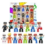 Playmags Large Magnetic Figures Community Set of 15 Pieces - 3 Play People Perfect for Magnetic Toys Building Blocks - STEM Learning Toys for Kids - Magnet Tiles Expansion Accessories Pack