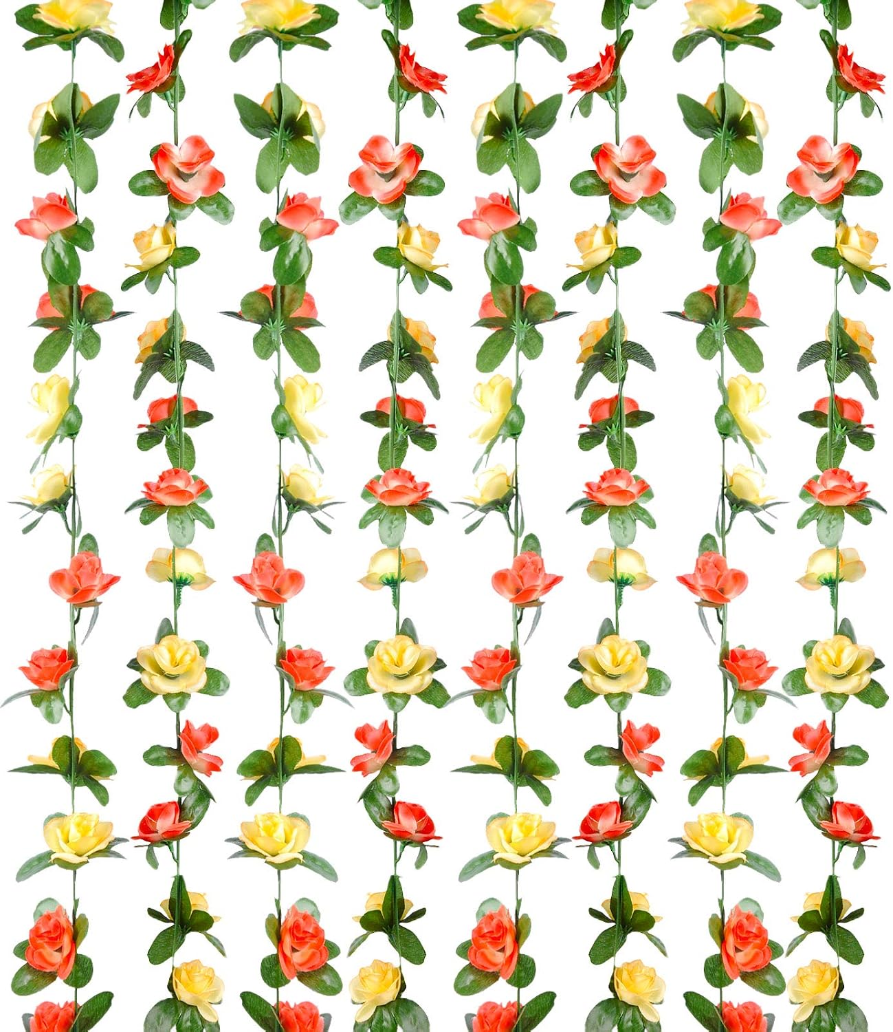 Miracliy 8 Pack 65 FT Flower Garland Decorations Plastic Artificial Flowers for Wedding Decoration Photo Booth Backdrop