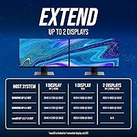 Vista 4 de VisionTek VT210 - Estación de acoplamiento USB-C de doble pantalla con paso de alimentación - DP, HDMI, VGA, 2X USB-A, 1 USB-C para Windows, Mac