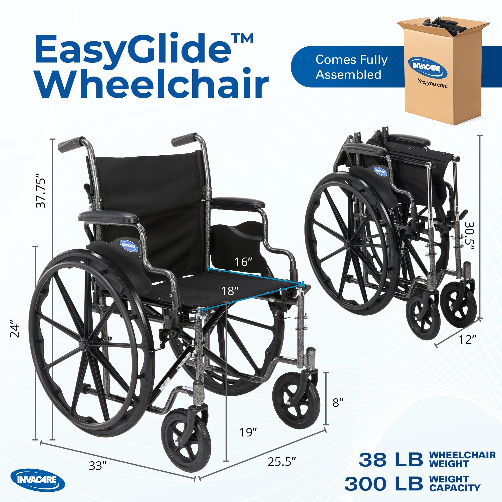 Compact Folding Wheelchair - Invacare -2