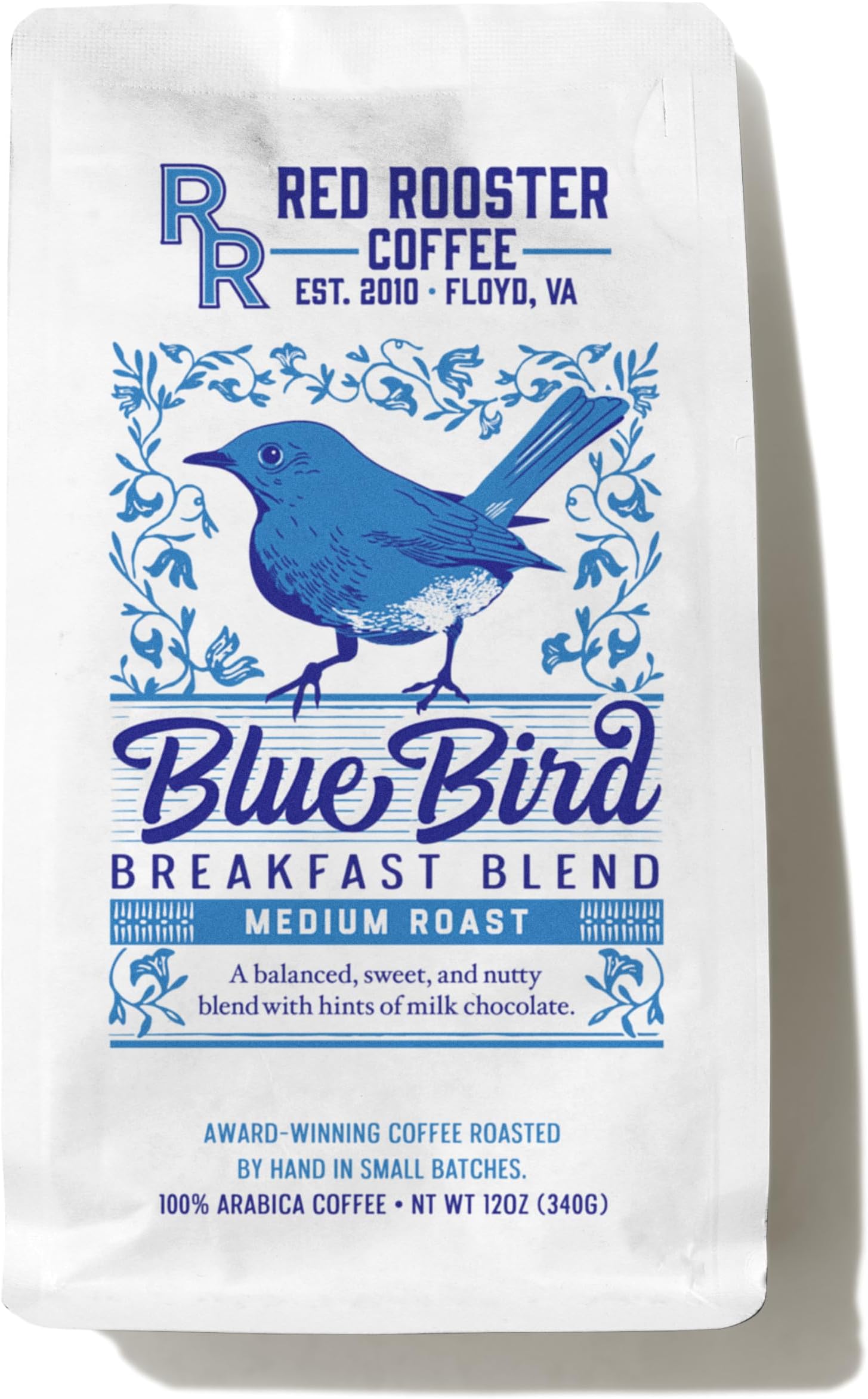 Blue Bird Breakfast Blend - Sweet, Nutty Medium Roast Blend With Hints of Milk Chocolate - 12 oz. Whole Bean