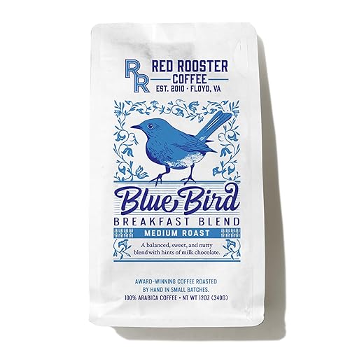 Red Rooster Coffee Roaster, Blue Bird Breakfast Blend, 12 onzas de grano entero