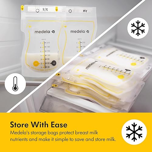 Miniatura 4 de Medela Easy Pour - Bolsas de almacenamiento de leche materna, 100 unidades, 7 onzas, desechables, a prueba de fugas, congelación rápida, protección