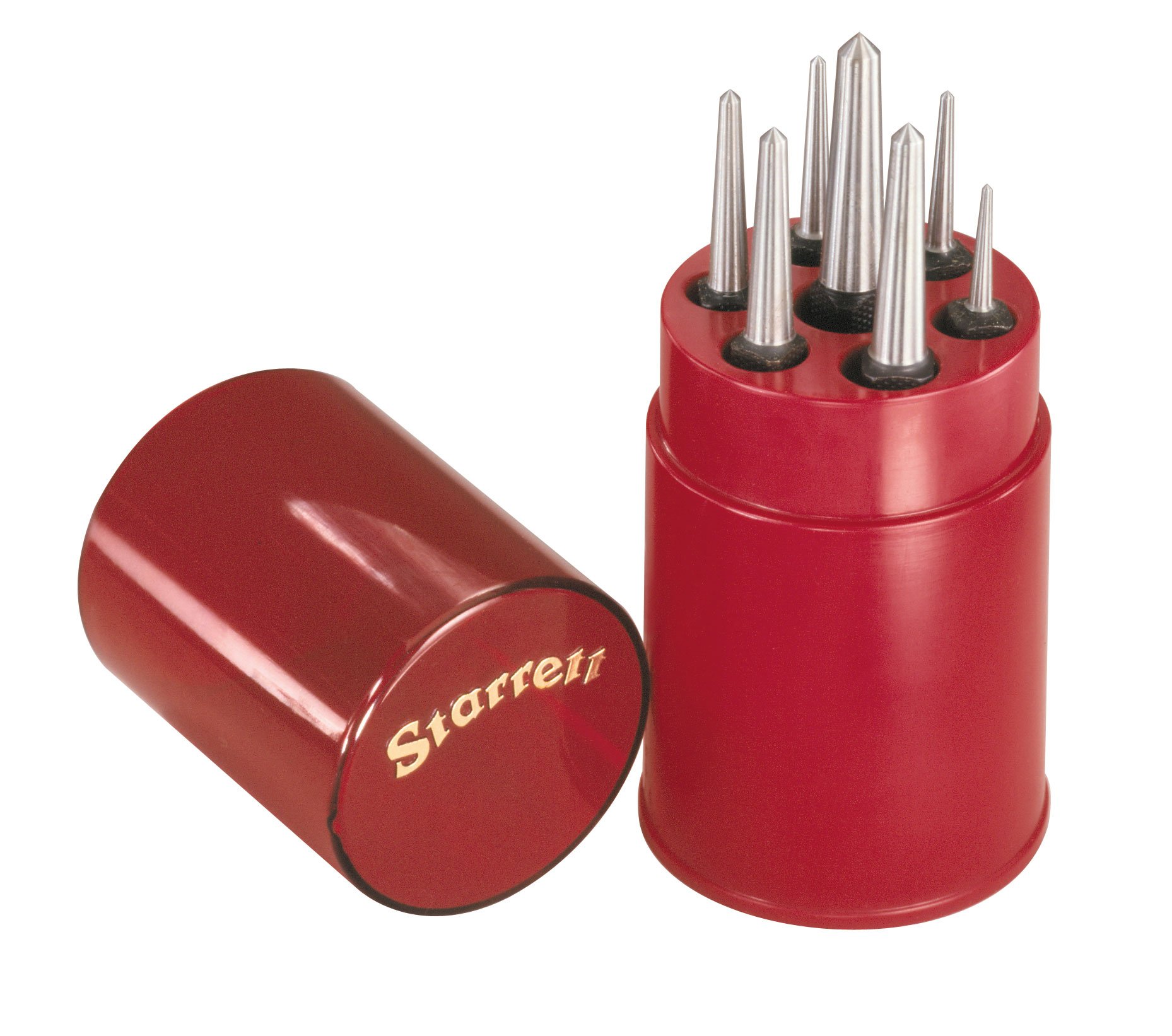 S264WB Set Of 7 Centre Punches, 1/16"-1/4" Tapered Point Diameters, In Round Plastic Case