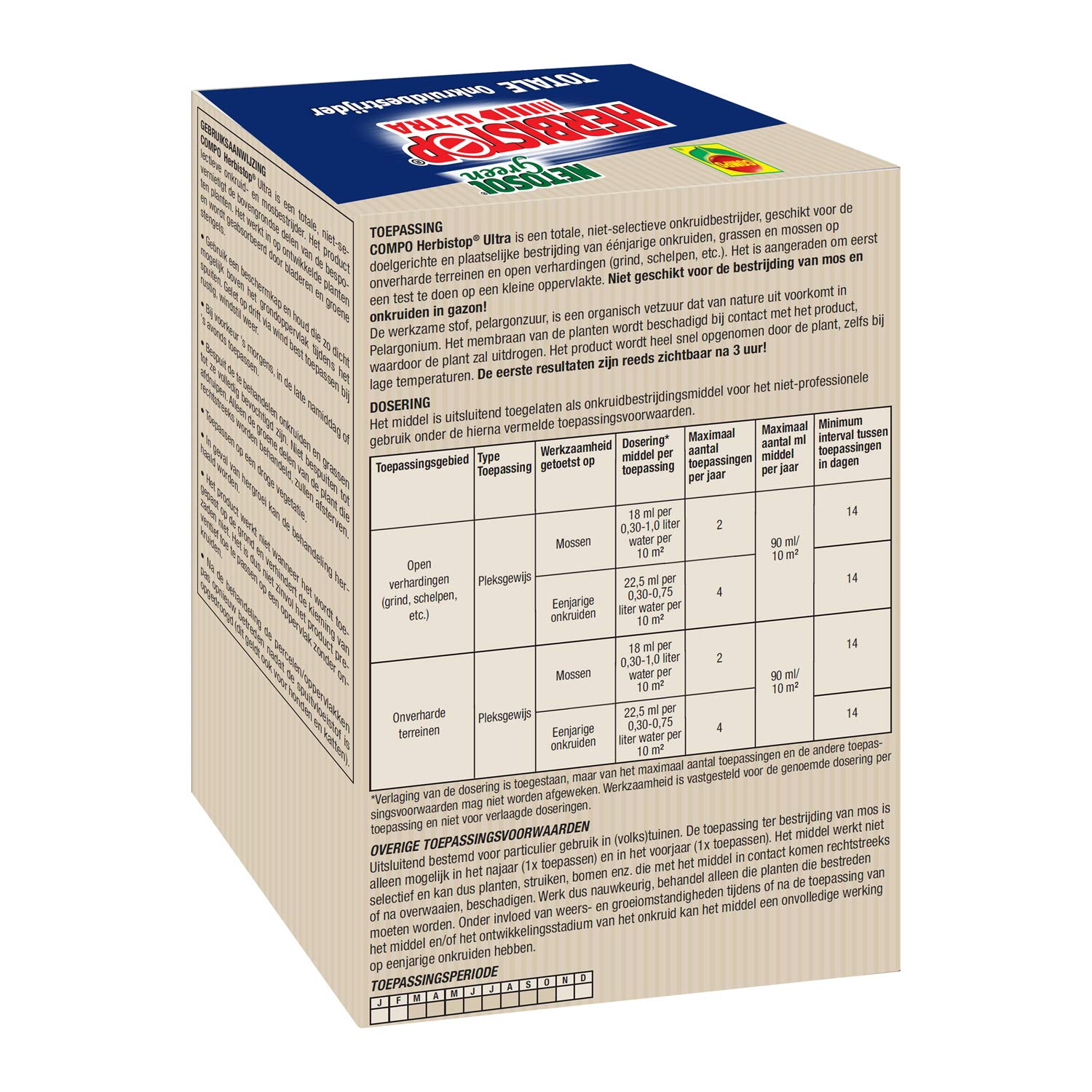COMPO Herbistop Ultra Désherbeur Total pour toutes les surfaces, Action rapide, pour 44 m², 100 ml