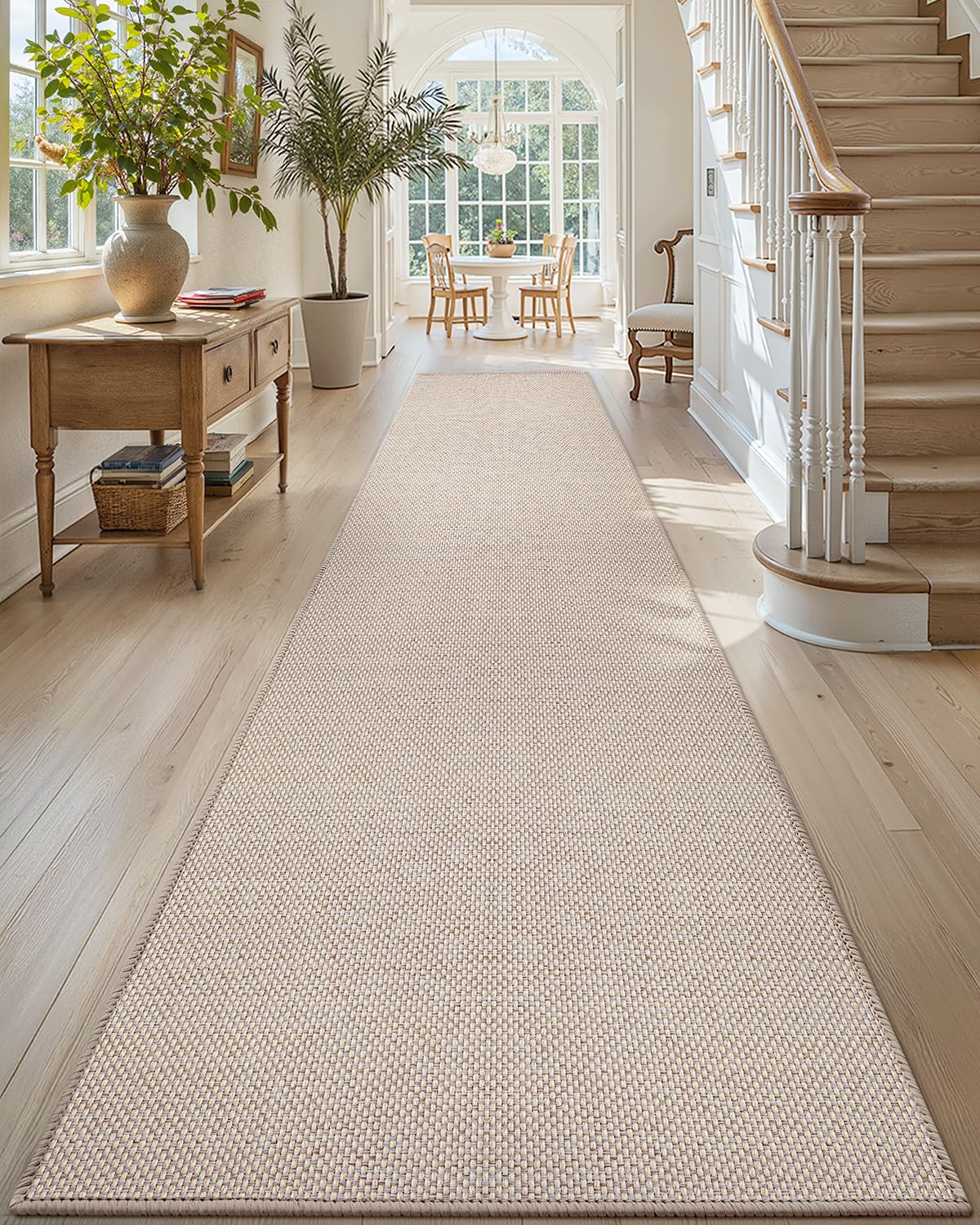 Color&Geometry Door Mat 3'x10' Runner Rug with Rubber Backing, Non Slip Washable Hallway Rug, Carpet Runners for Hallway Living Room Bedroom, Beige (Rolled-up NO Creases)OEKO-TEX STANDARD 100