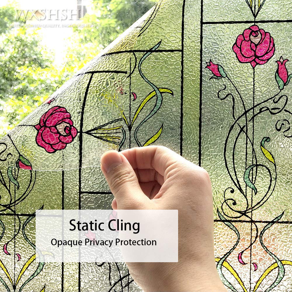 Vinilo Ventana Privacidad Película Decorativa for Ventana de 1/2/3/5M, Pegatinas estáticas for vidrieras, Adornos navideños for el hogar Vinilos para Cristales(90x300 cm)