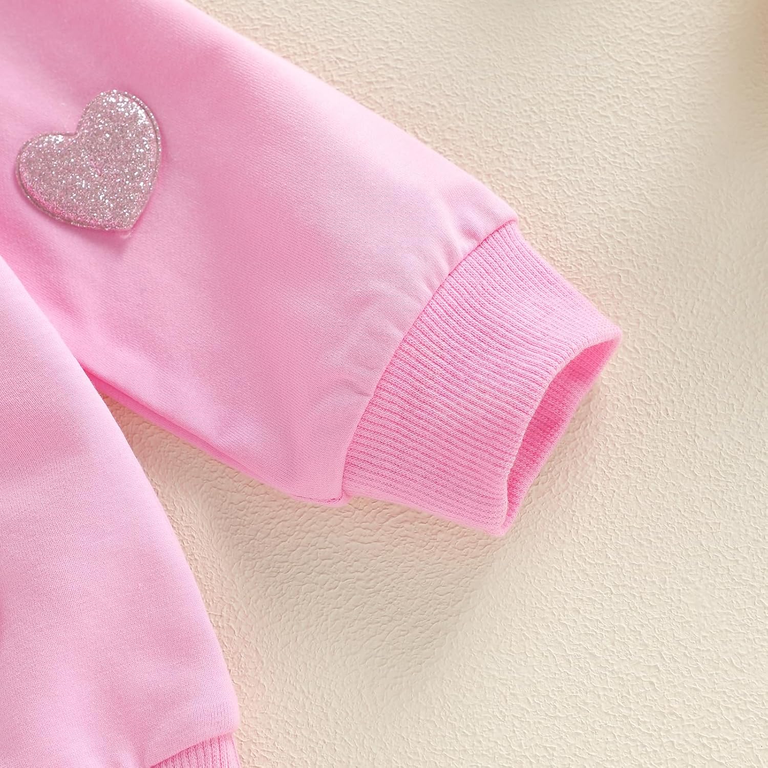 Twopumpkin Baby Girl Valentines Day Outfit Toddler Girls Valentines Sweatshirt Ribbed Bell Bottoms Falre Pants Clothes Set - Image 4