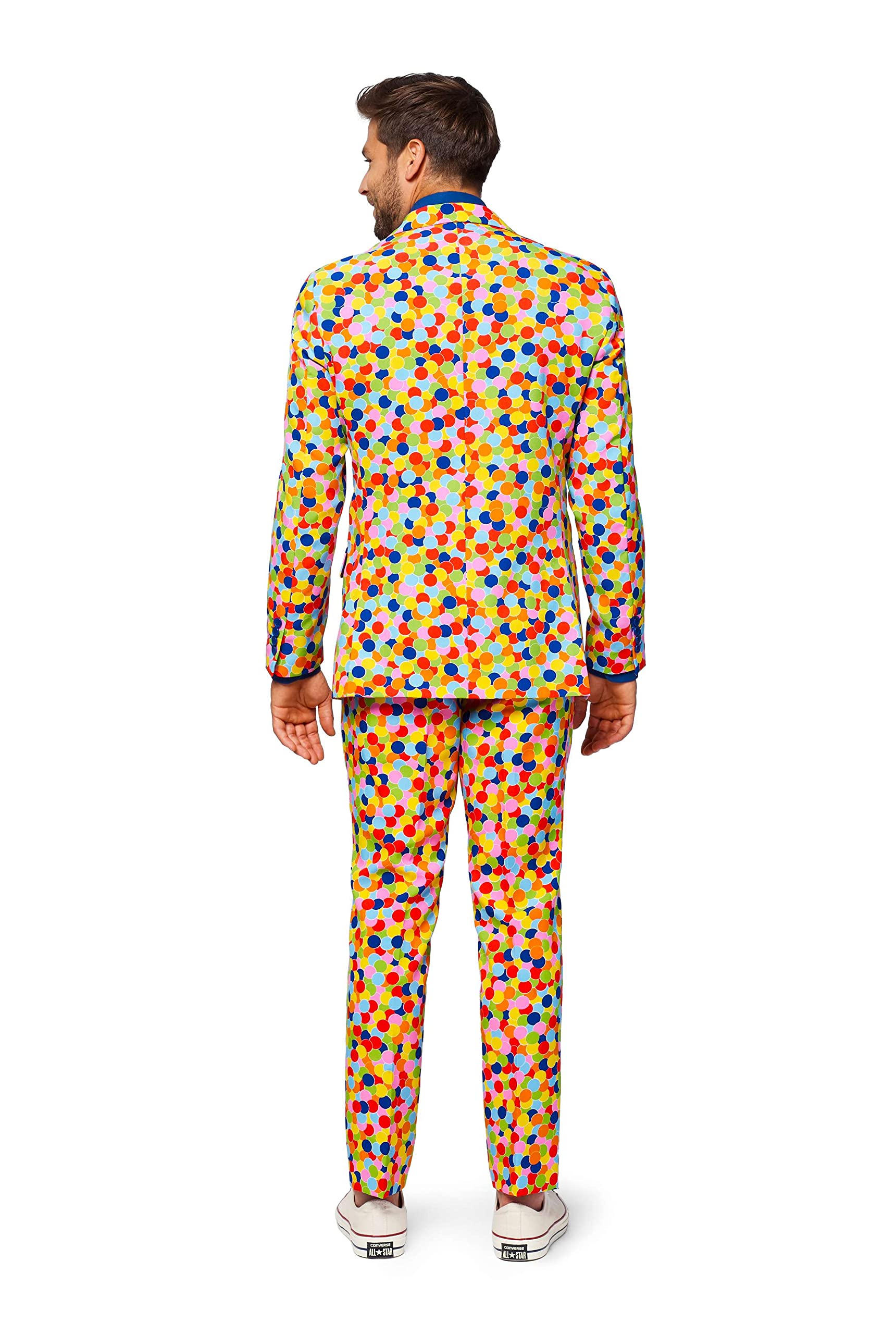 OppoSuits Karnevalskostüme Herren festlichem Druck Anzug mit Krawatte