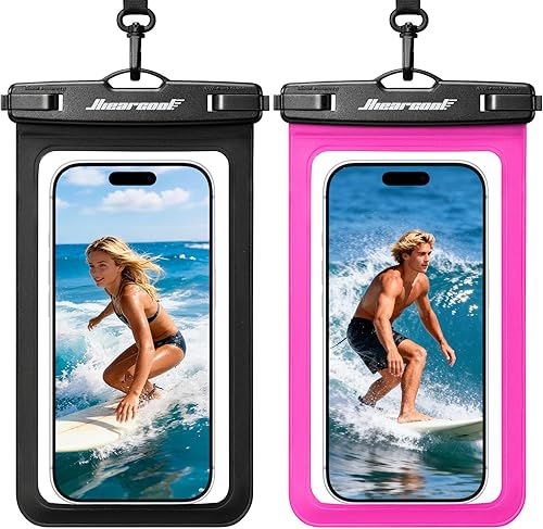 Miniatura 22 de Hiearcool Bolsa impermeable para teléfono, funda impermeable para iPhone, bolsa seca impermeable para teléfono celular, para cruceros, viajes