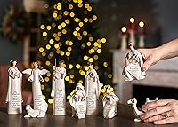 Vista 8 de Lighthouse Christian Products A Savior is Born - Juego de 9 piezas de 7.25 pulgadas de resina escrita para Navidad