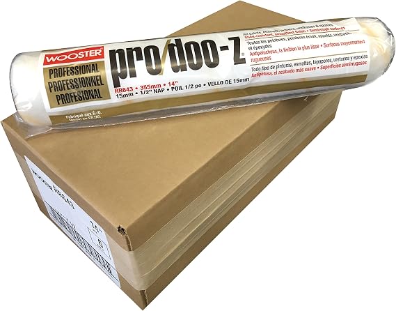 Wooster Brush RR643 14 inch Pro/Doo-Z 1/2 inch Nap Roller Cover - Pack of 6
