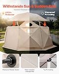 Tente de gazebo VEVOR avec écran, 12 x 12 pi, tente de camping sphérique à 13 côtés avec toit amovible et sac de transport, installation rapide et résistante aux piqûres, abri solaire pour 8-10 personnes, beige