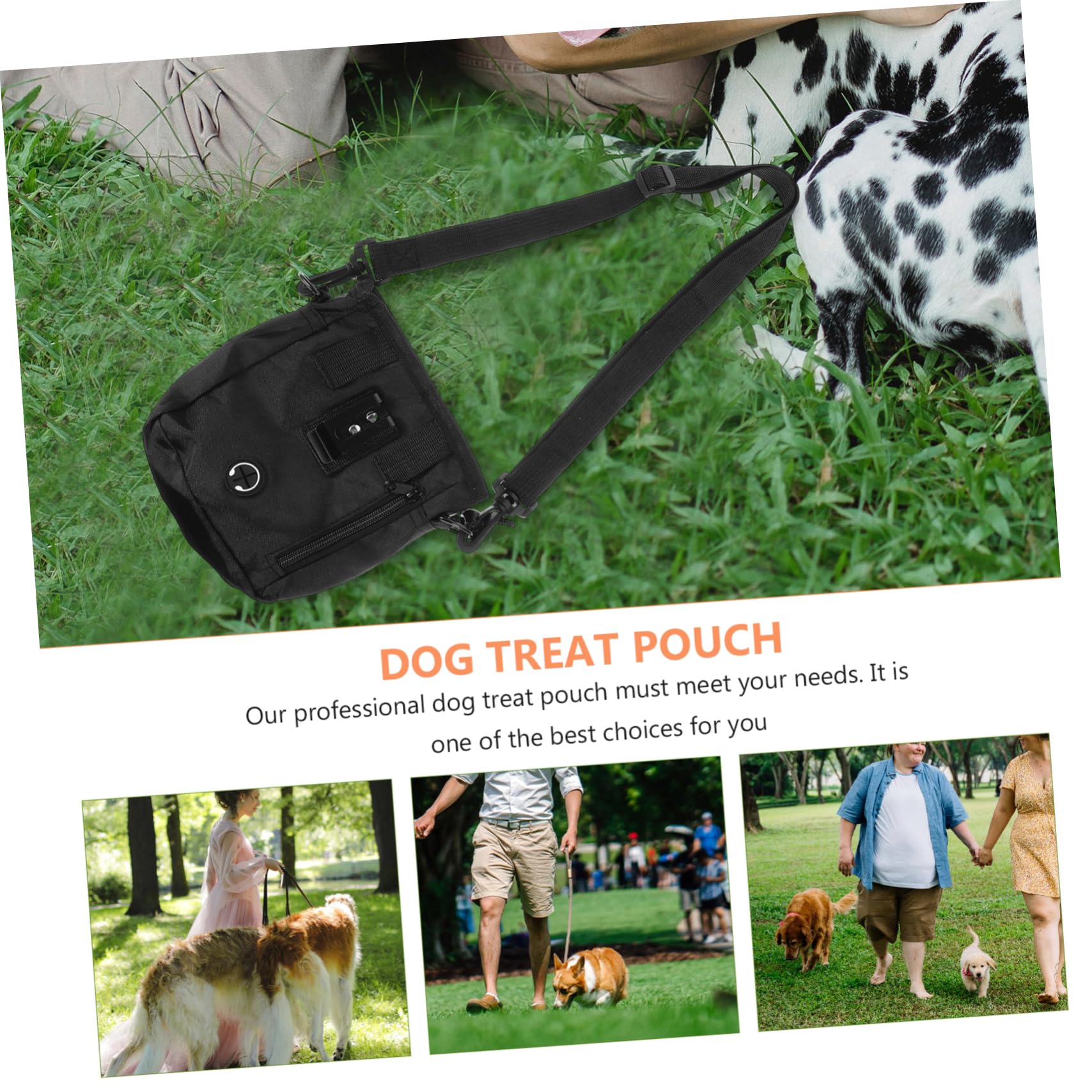 VANZACK Hunde Snackbeutel aus Robustem Material für Leckerlis Snacks Trockenfutter und Spielzeug mit Tragegurt Pfeife und Clicker für Training für Gassi-gänge