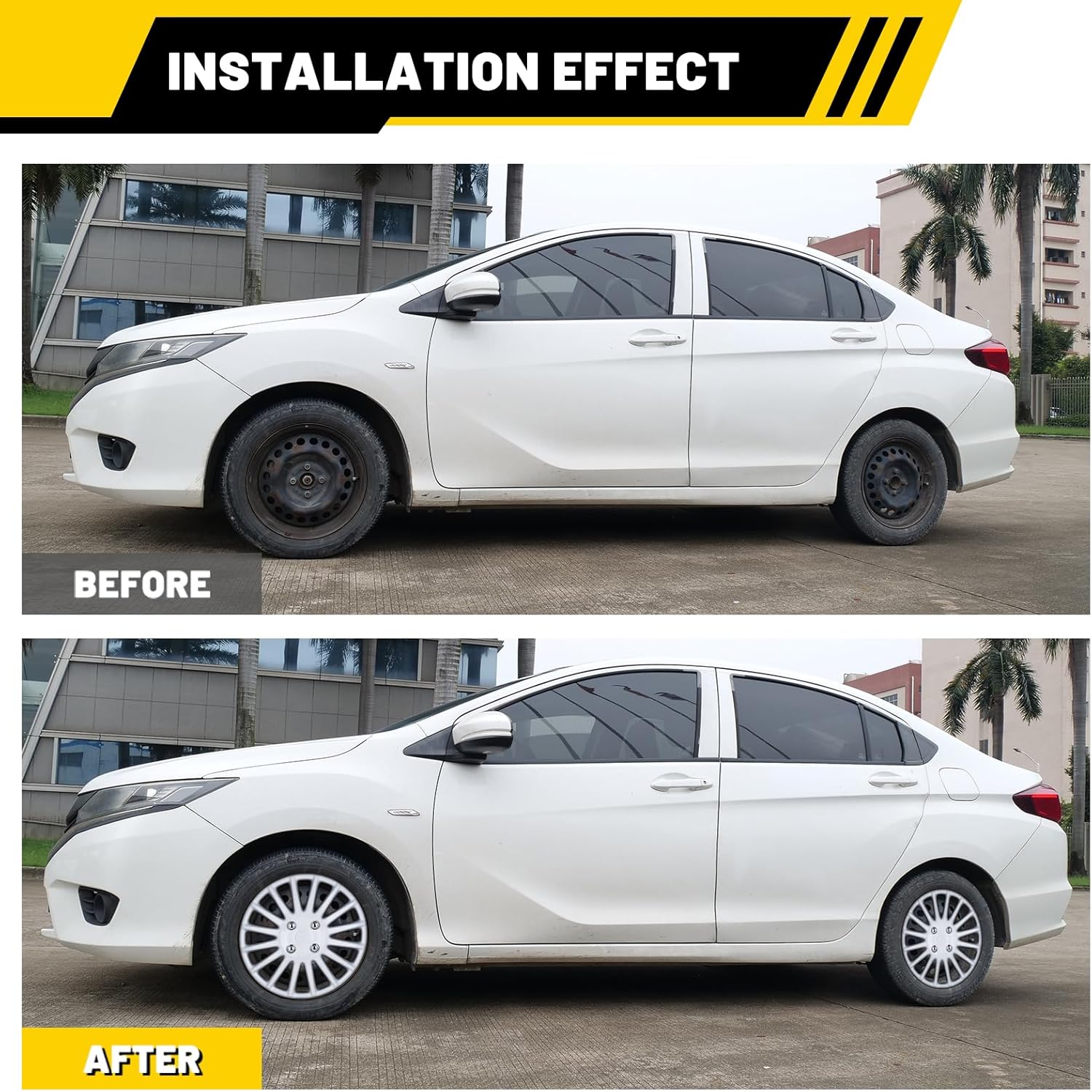 14 inch Hubcaps Wheel Covers White Lacquer Color, Universal ABS Wheel Rim Covers Snap Clip-On Auto Tire Guards OEM Style Replacement, Set of 4 - for Car Truck SUV 14 Inch Tire