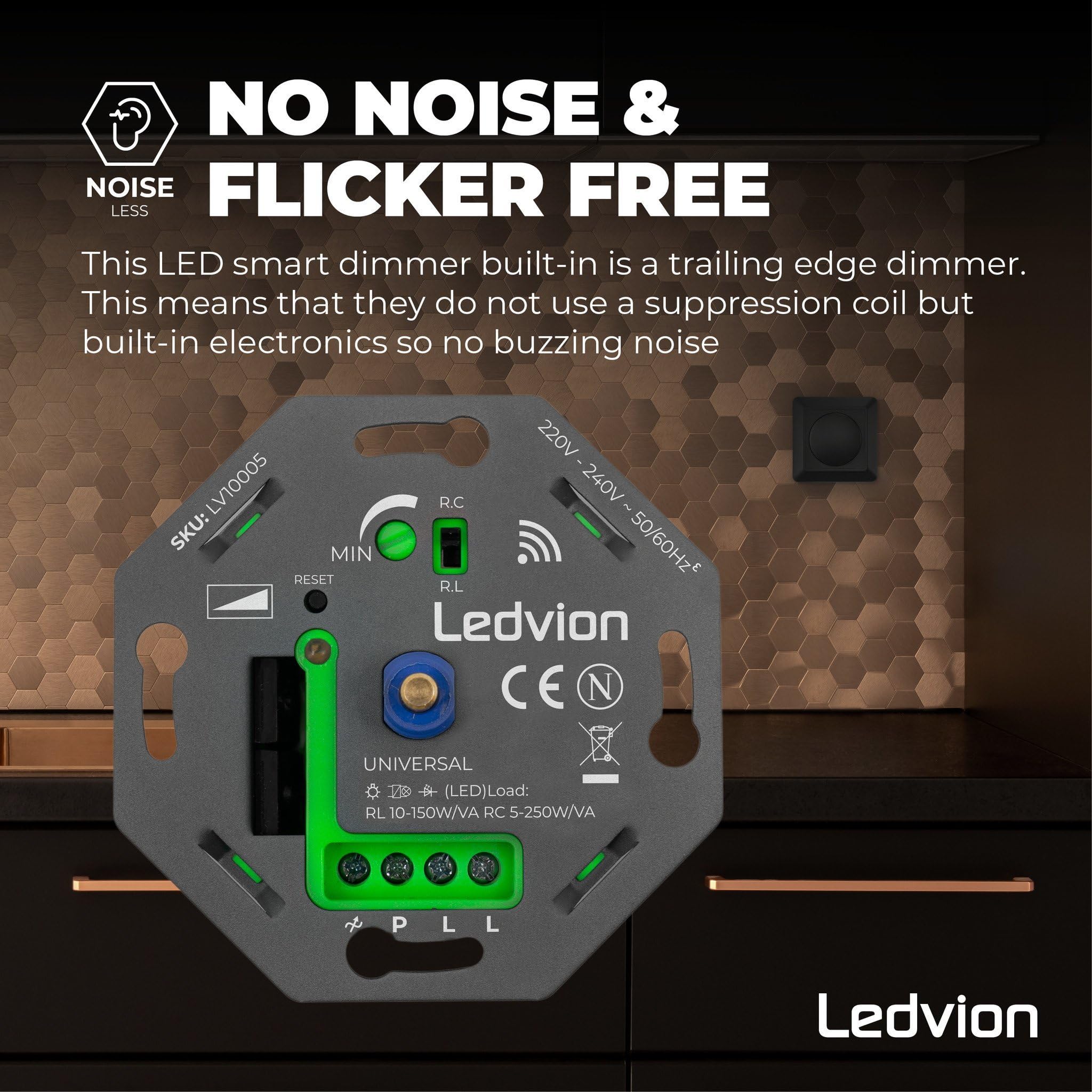 Ledvion Regulador LED Smart 5-250W WiFi 220-240V Negro