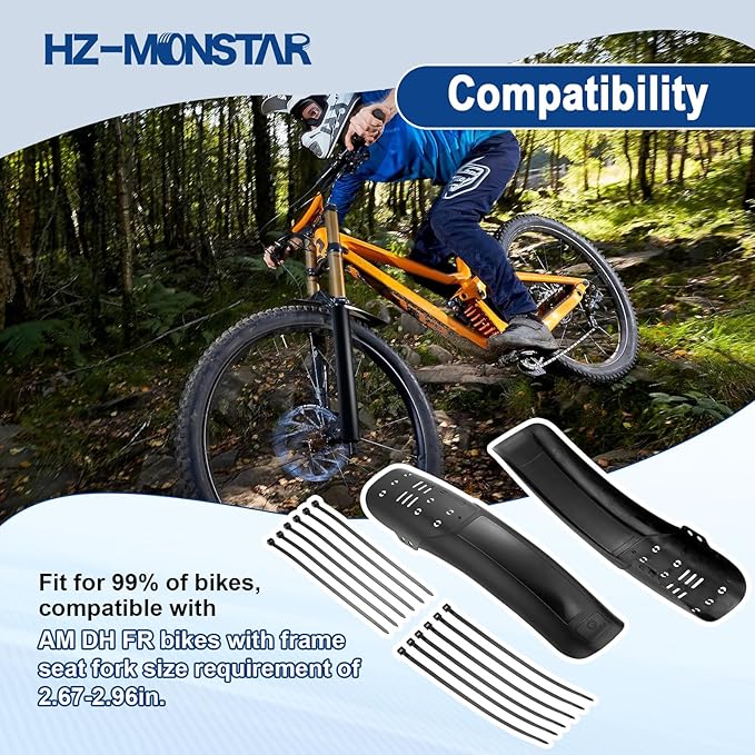 Juego 2 Guardabarros Universal Bicicleta Montaña Ajustable 14.37" x 3.15" miniatura 6