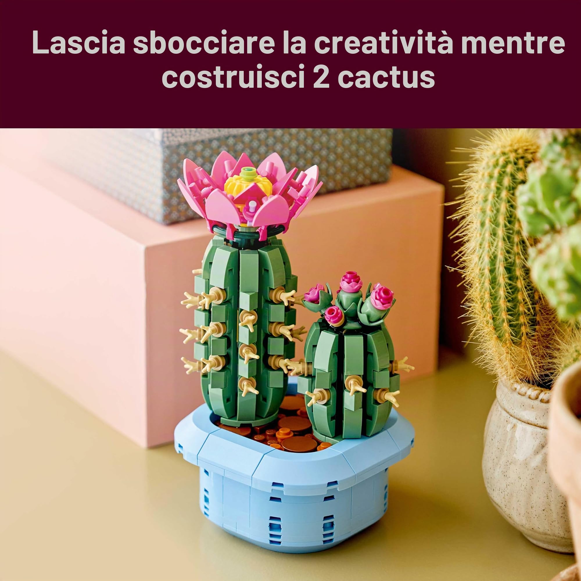 Lego 11509 - Cactus fiorito, con piastrelle stampate, botaniche