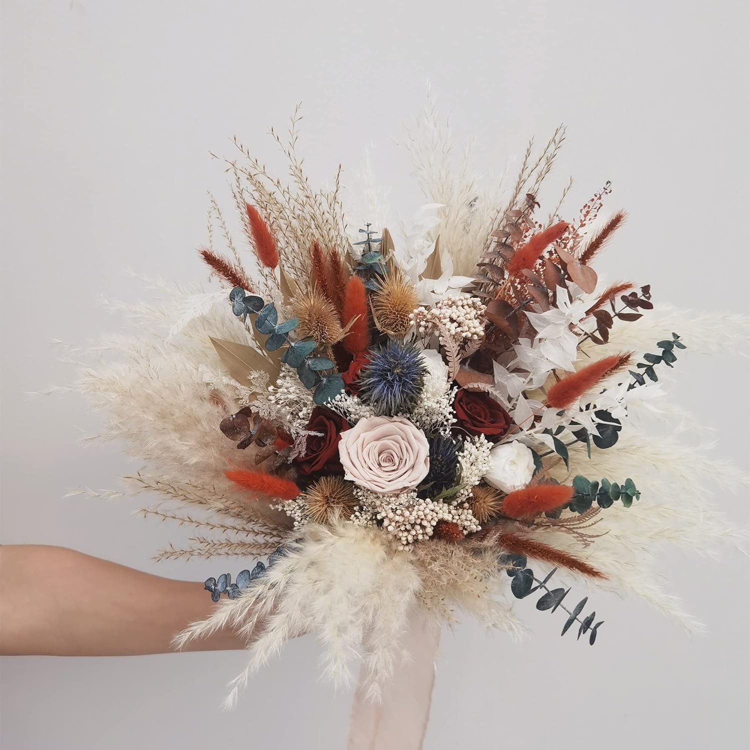 Boho large 3D bridal bridesmaid bouquet, arch arrangement, wedding center, Boutonnières (bride bouquet)