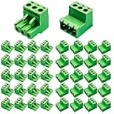 DaFuRui 20pairs 3 Pin 5.08mm Pitch PCB Mount Screw，20Pcs 3Pin Phoenix Type Connector PCB Mount Screw Terminal Block Connector with 20Pcs 3 Pin Plug