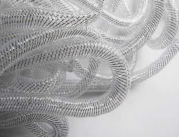 YYCRAF 10 Yards Solid Mesh Tube Deco Flex for Wreaths Cyberlox CRIN Crafts 16mm 5/8-Inch Silver