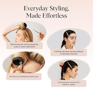 Kitsch Professional Alligator Clips - 3.5 Aluminum Duckbill Hair Clips for Styling | Great For Salon & Makeup Application - Rose Gold, 6 Pcs