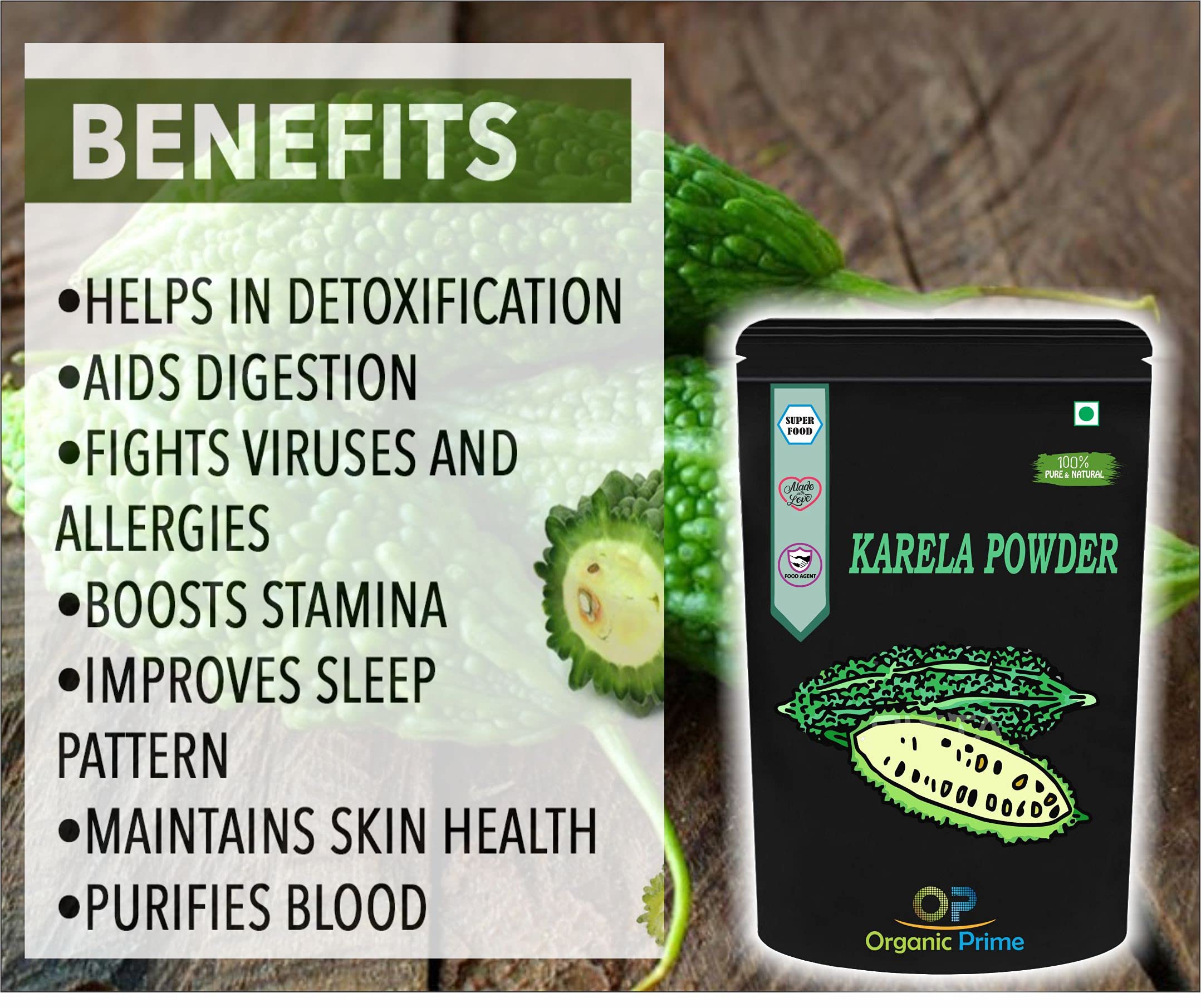 Organic Prime Karela powder | Bitter Melon Powder - 500 GM X 2 = 1 KG By Organic Prime 3