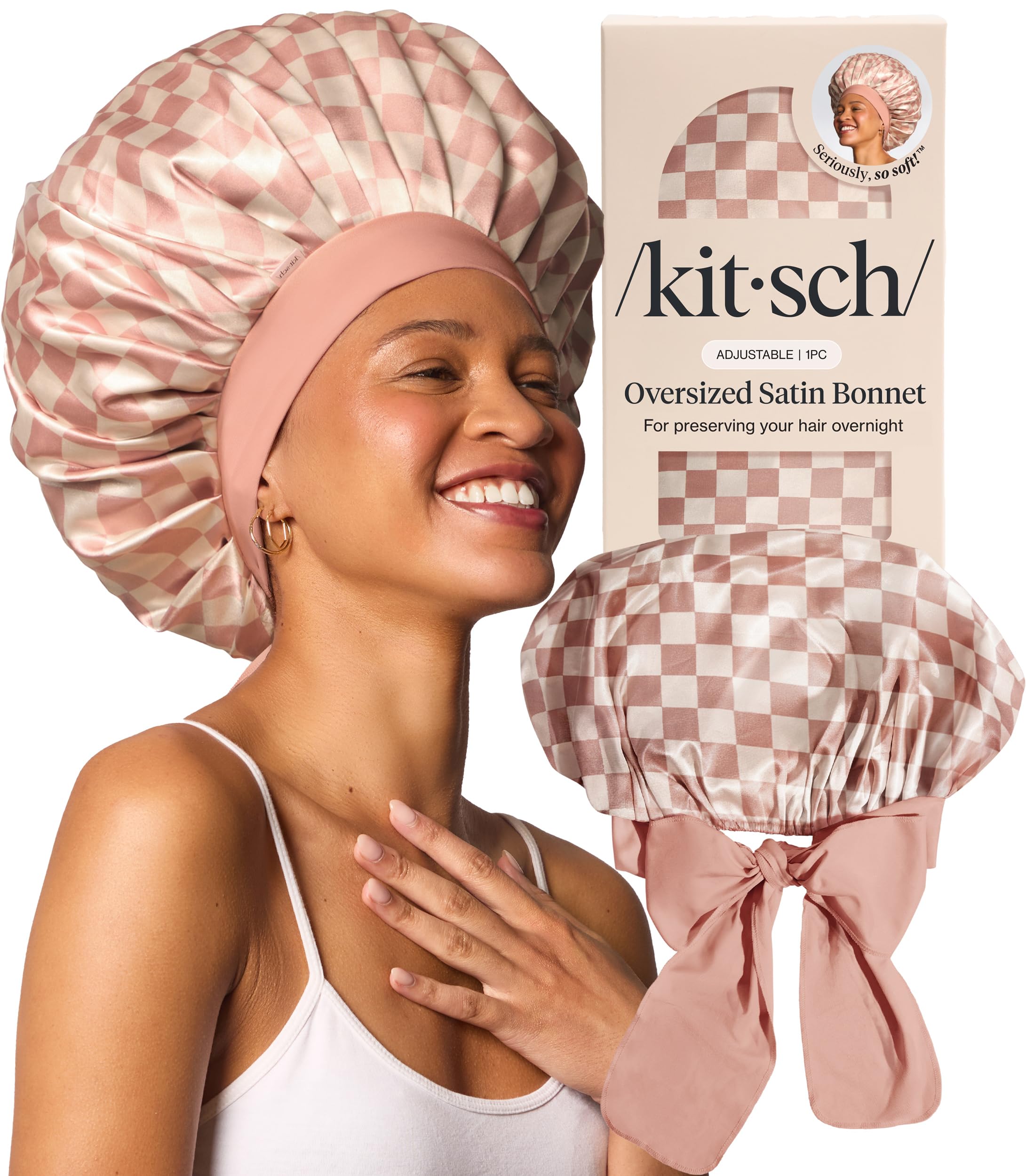 Amazon.com: Kitsch XL Satin Bonnet for Sleeping - Softer Than Silk