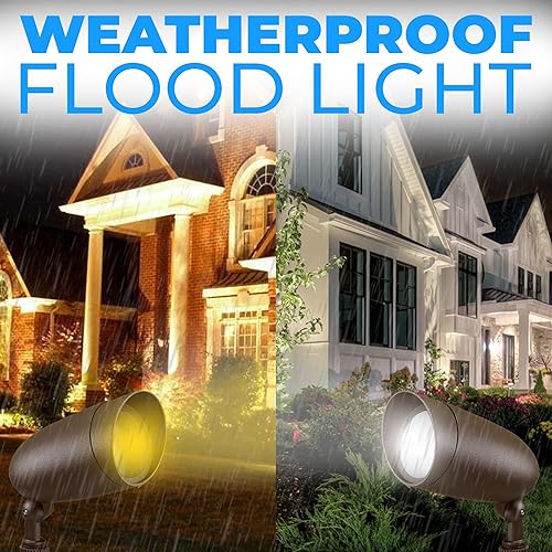 Miniatura 6 de Lámpara de inundación de paisaje de 1 luz, lámpara LED no regulable de 6 W, lámpara para exteriores, accesorio de montaje en techo, acabado de