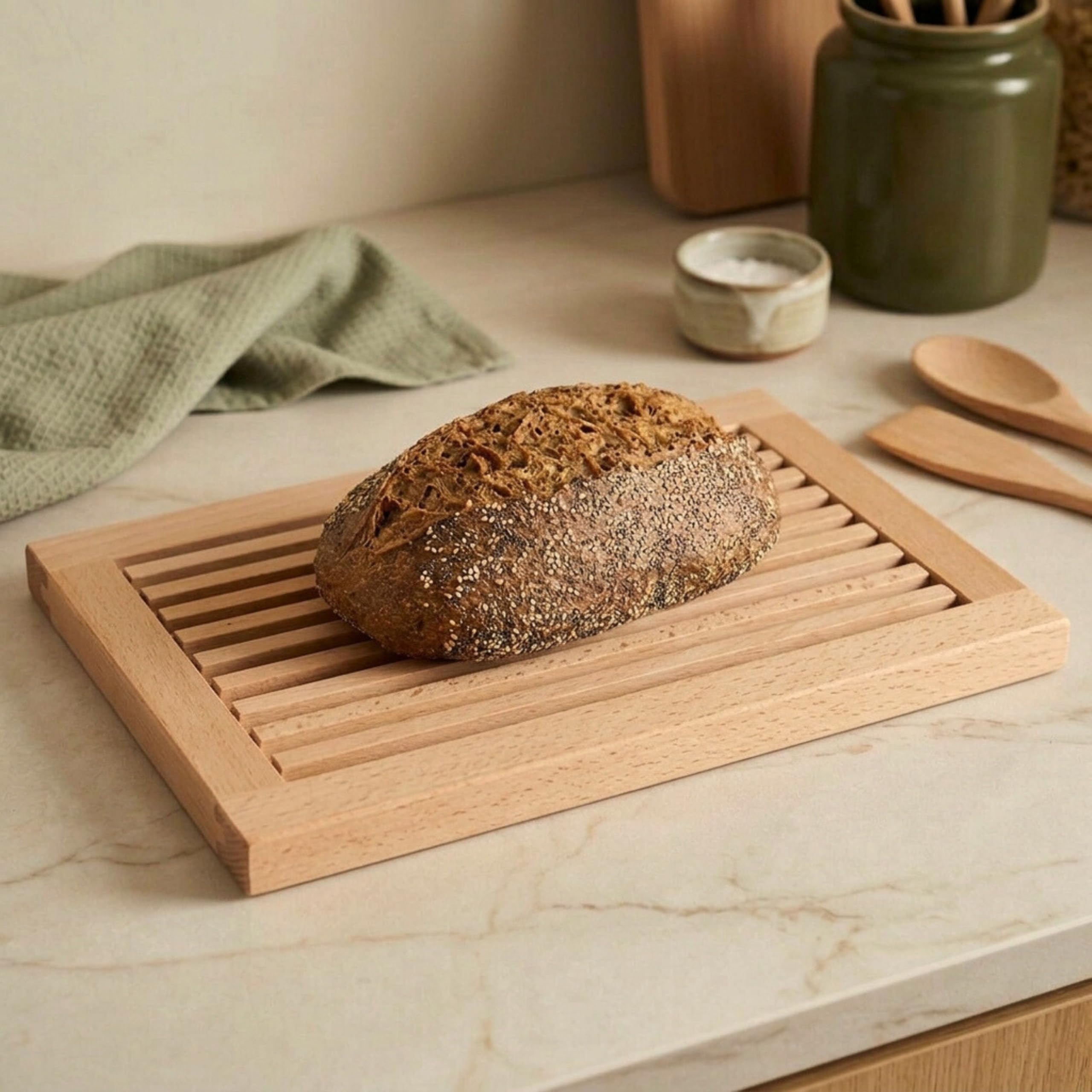 Planche à découper de cuisine en hêtre 40x25 cm pour repas sains