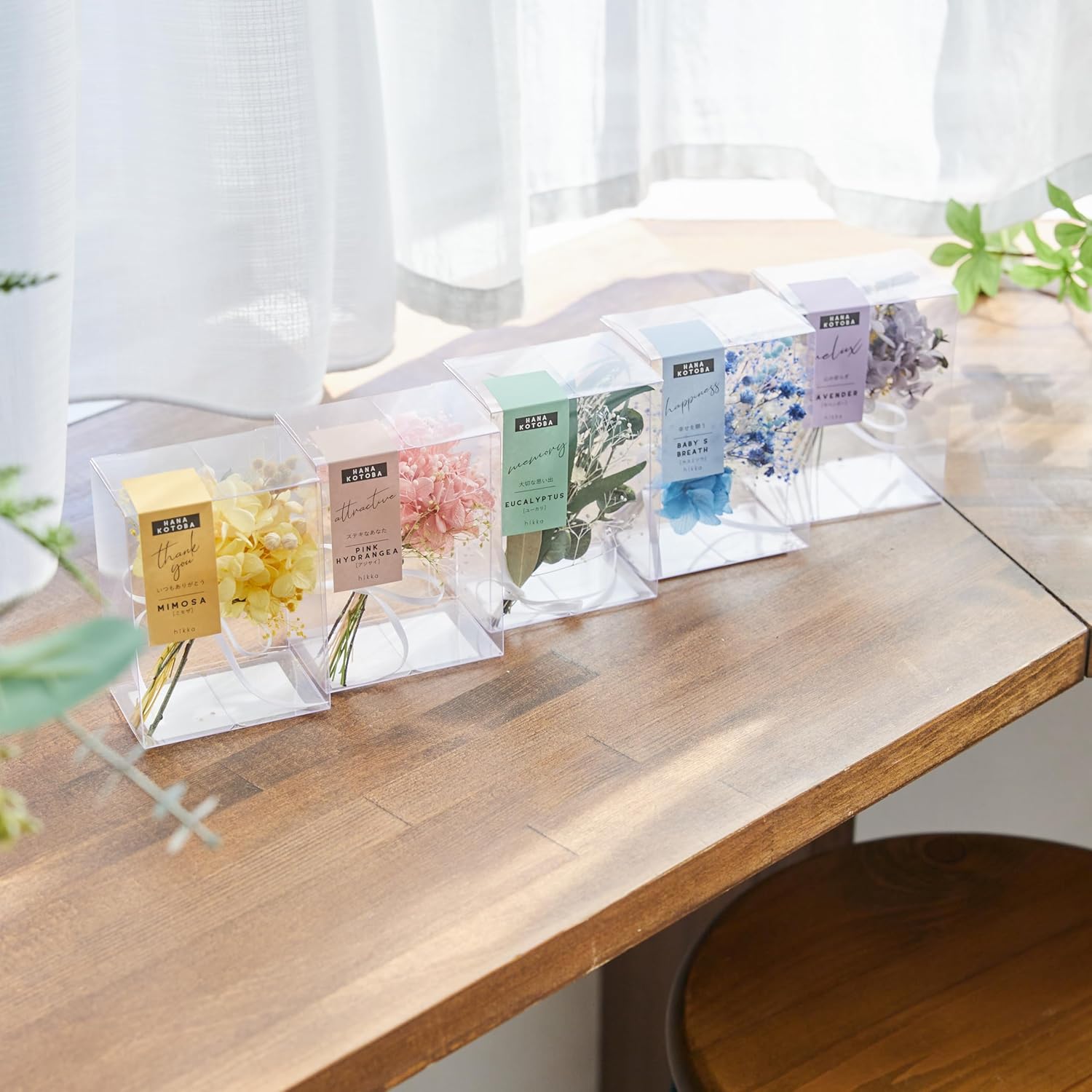 花言葉メッセージ入りブーケBOXミニ (ブルー/カスミソウ) (W75mm × D50mm × H100mm)プリザーブドフラワー 手作り 枯れない花 お手入れ不要 日本製 フラワー ギフト プレゼント 母の日