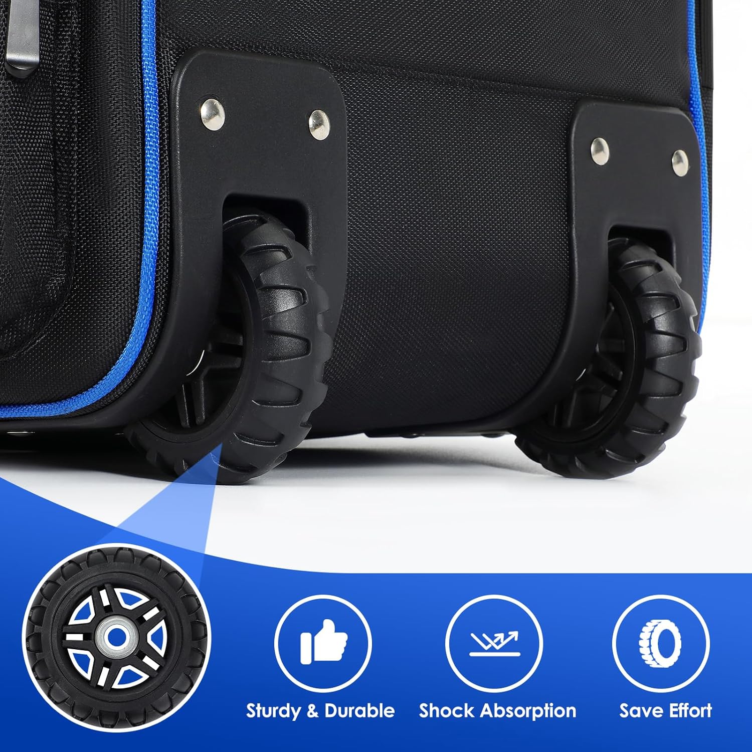 Rolling Baseball Bag, Soft Large Catcher Gear Bag With Wheels, Ultimate Gear Storage for Baseball Catchers, Holds All Baseball Equipment, Portable Baseball Bag for 4 Bats (Patent Design) - Image 5