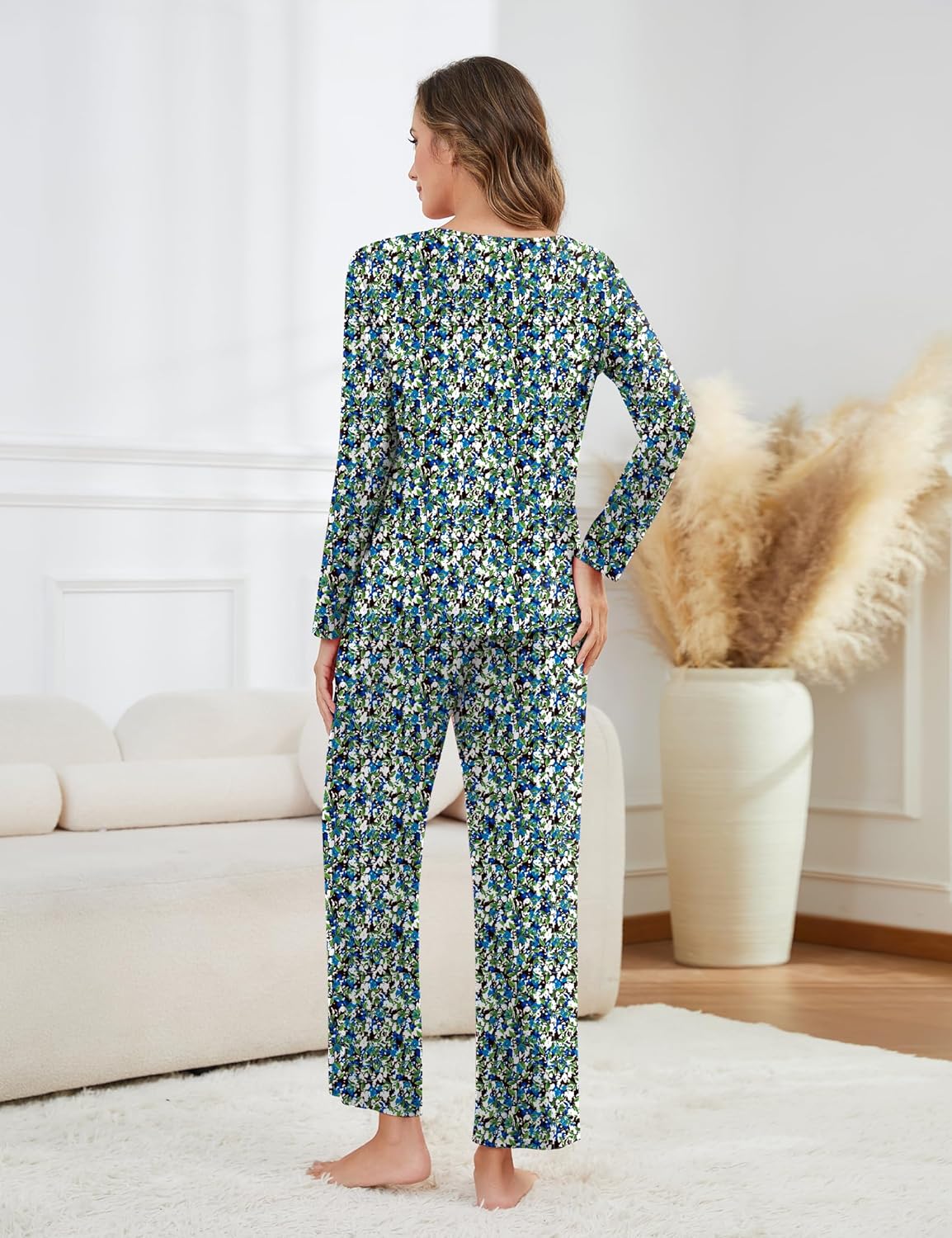 Womens Pajama Sets 2 Piece Loungewear Pj Set with Pockets Comfy Lounge Sets Sleepwear Ladies Sleep Set Long Sleeve - Image 4